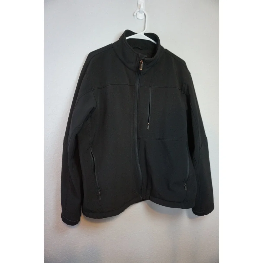 Tumi T-Tech Mens Black Softshell Fleece Lined Full Zip Jacket L